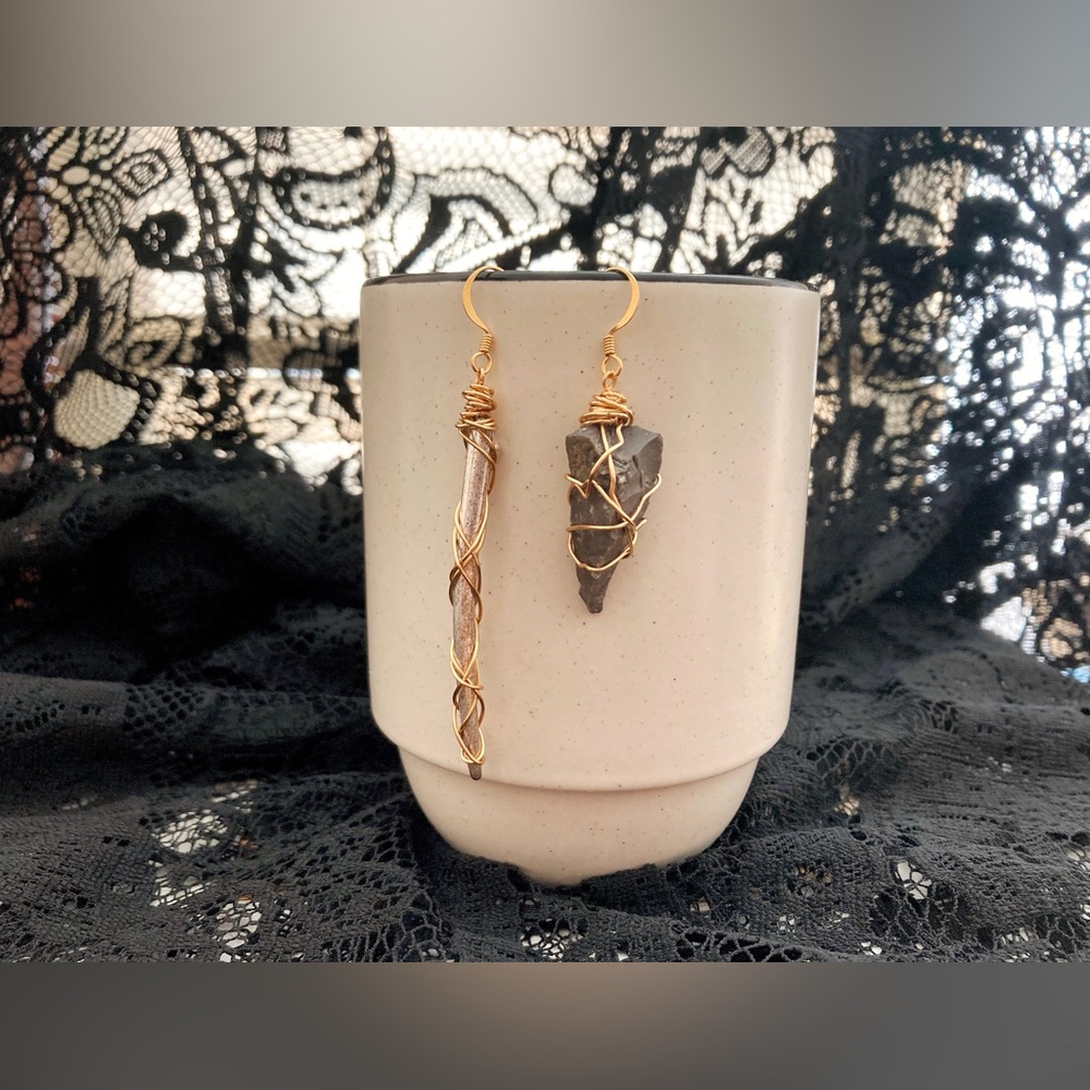 Asymmetrical, handmade, rockhounding, recycled jewelry